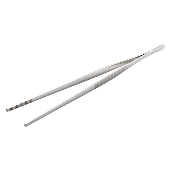 Kitchen Cooking Tongs Tweezers - 12" Stainless Steel Kitchen Utensils, Metal Fine Tweezers Tongs with Precision Serrated Tips for Chef, Serving Food, Grill, Culinary, Pasta, Salad, BBQ