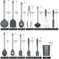 thumbnail image 1 of Kitchen Cooking Utensil Set, 13 Pcs Nonstick Heat Resistant Silicone Cookware Set with Stainless Steel Handle, Kitchen Utensils Set with Storage Bucket, Black, 1 of 8