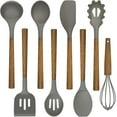 thumbnail image 1 of Kitchen Cooking Utensils Set, 12 pcs Non-Stick Silicone Cooking Kitchen Utensils Spatula Set with Holder, Wooden Handle Silicone Kitchen Gadgets Utensil Set, 1 of 4