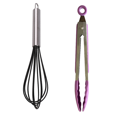 thumbnail image 1 of Kitchen Cooking Utensils Set of 2, Heat-resistant Cooking Utensil Kitchen for Nonstick Cookware CookingBlack (8 inches) + purple, 1 of 5