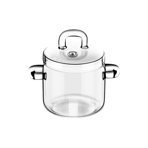 Kitchen Cookware,Glass Simmer Pot with Lid,Clear Glass Saucepan,Heat-Resistant Borosilicate Glass Stovetop Pot for Stove Potpourri, Saucepan Pot FIts for Cooking,Soup,Milk,Tea(350ML)