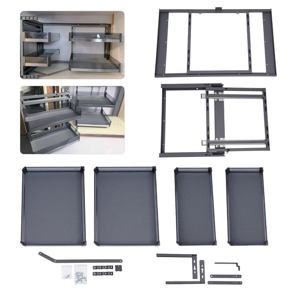 2 Tiers Swing Tray Blind Corner Soft Close Blind Corner Cabinet Pull Out For 14 Inch Organizer Kitchen Corner Cabinet Pull Out Magic Corner Pull Out Left Or Right Handed Open