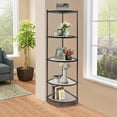 thumbnail image 1 of Kitchen Corner Shelf Rack, Multi-layer Pot Rack, Freestanding 5-tier Pot Rack, Pot and Pan Organizer Rack, Kitchen Cabinet Bakeware Organizer Rack, Black, 1 of 8