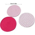 thumbnail image 1 of Kitchen Cotton Thread Weave Mats, Cotton Rope Hot Bowl Potholder Pads, Heat Resistant Mats, Kitchen Pot Holders, Coasters for Cooking and Baking Pink, 1 of 6