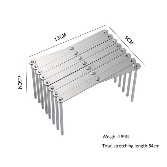 Kitchen Counter Stainless Steel Retractable Dish Rack Foldable Storage Shelf for Bowls Plates Pans Pot Lids Organizer