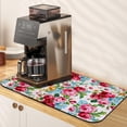 thumbnail image 1 of Kitchen Countertop Dish Drying Mat,Fast Absorbent Drying Mat,Non-slip and Quick Dry Coffee Mat,Coffee bar Accessories Fit Under Coffee Maker Espresso Machine(White Pioneer Flower ,16"x24"), 1 of 6