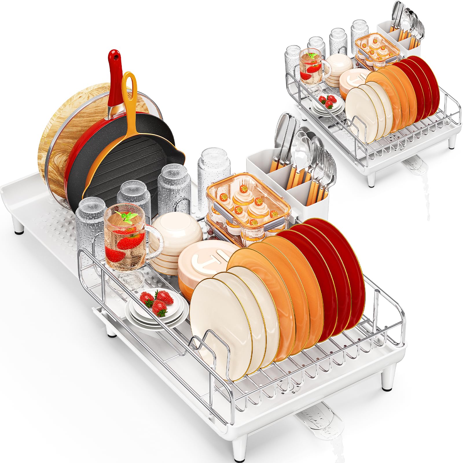 Kitchen Countertop Dish Drying Rack Expandable, Stainless Steel ...