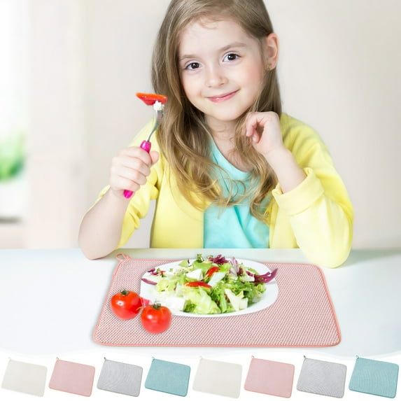 Kitchen Countertop Drying Mat, Absorbent Non-slip Cushion, Water Filtering Pad, for Dining Table, Bar, and Coffee Station, Gray, Small Size, by FAJHHA