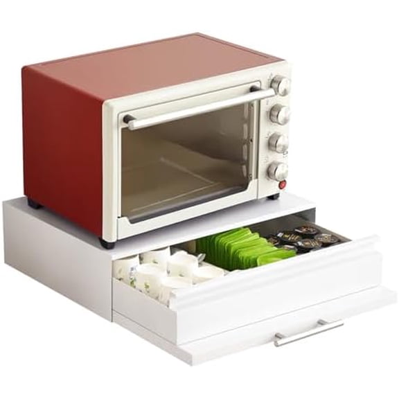 Kitchen Countertop Organizer Appliance Stand with Pull-Out Drawers & Shelves, Carbon Steel Kitchen Organizers and Storage for Microwave Oven Coffee Maker & Small Appliances