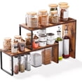 thumbnail image 1 of Kitchen Countertop Organizer, Spice Rack Cabinet Organizer Shelf Stackable Counter Corner Shelves Organization and Storage for Pantry, Counter top, Coffee Station Wood Rustic Brown, 1 of 6