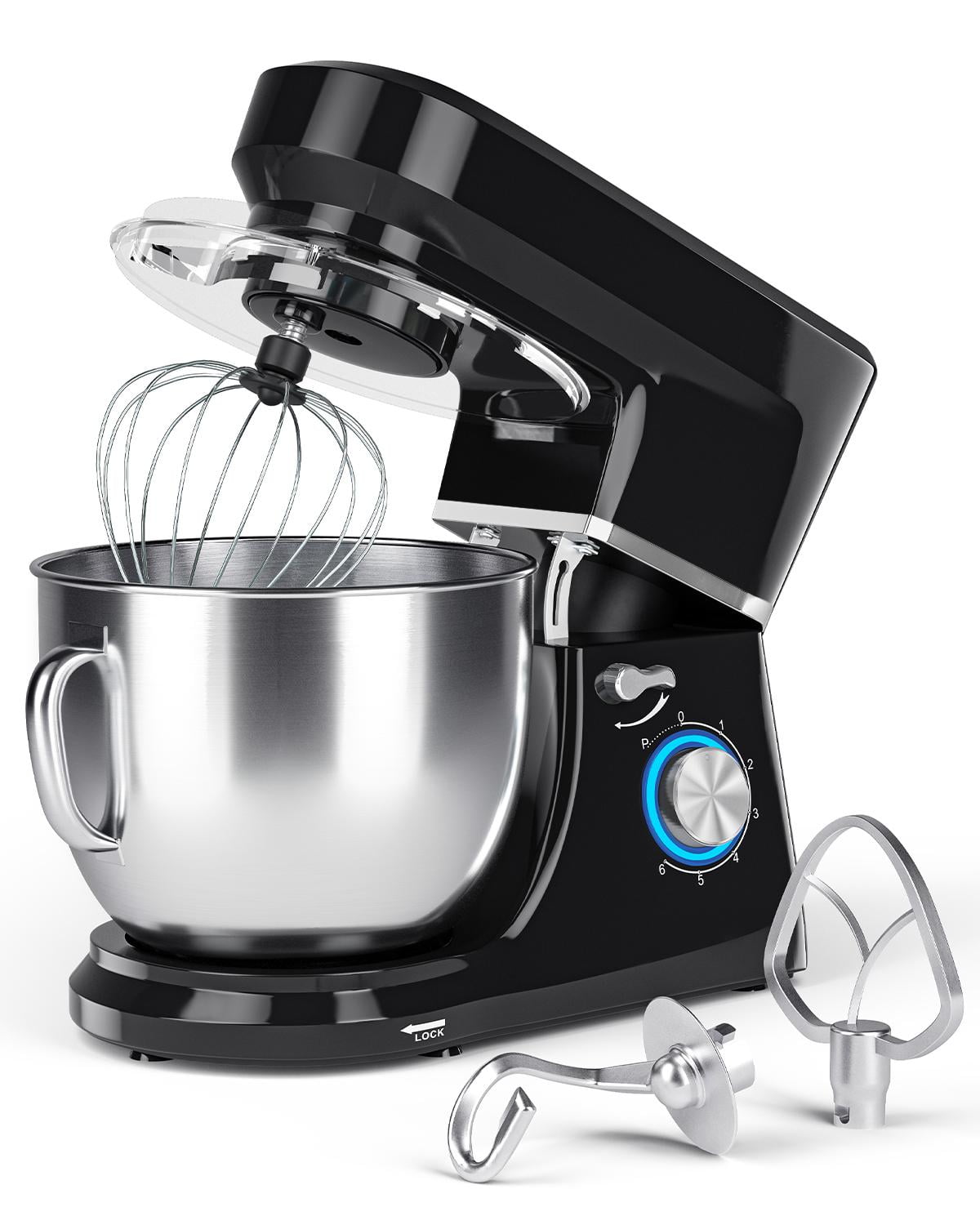 1pc Stand Mixer With 6l Stainless Steel Bowl, Tilt-head Electric Dough Mixer,  Dough Hook, Splash Guard, Suitable For Home-use And Gifting