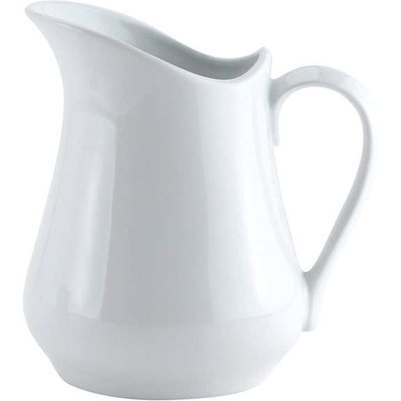 Kitchen Creamer Pitcher With Handle, Fine Porcelain, 8-Ounce Capacity, For Coffee, Tea, Dressings, Sauces