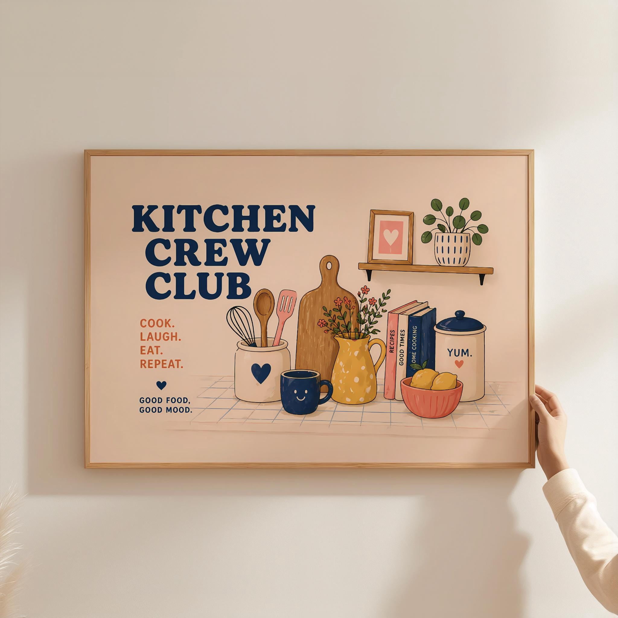 Kitchen Crew Club Kitchen Cozy Cooking Poster , Poster Print Only ...