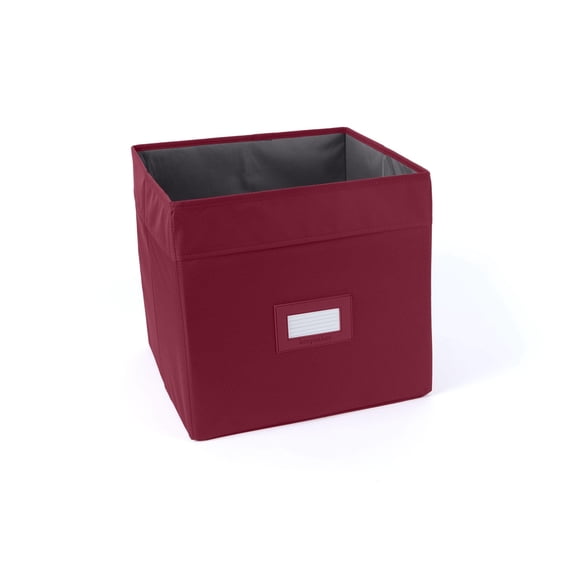 Kitchen Cube Storage Bin - Durable Polyester, Sturdy Interior Walls, ID Window, Kitchen Storage, Scarlett Red