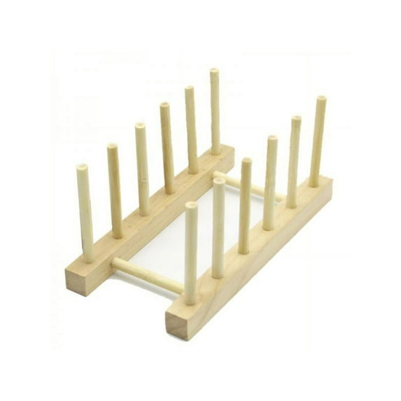 Kitchen Cupboard Shelf Storage Rack Bamboo Wooden Dish Rack Plates Holder