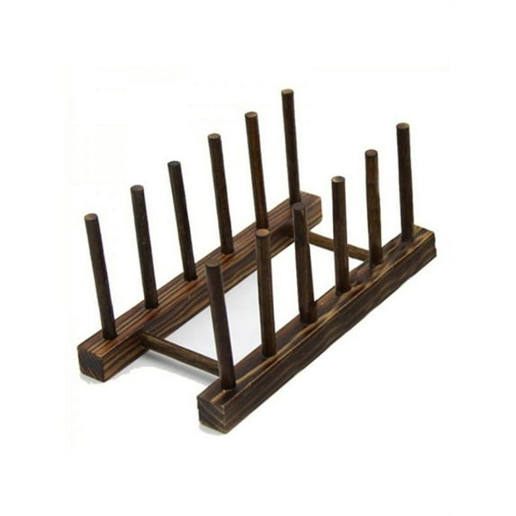 Kitchen Cupboard Shelf Storage Rack Bamboo Wooden Dish Rack Plates Holder