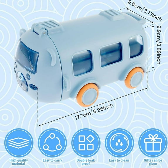 Kitchen Cups Clearance! Portable Water Cup in Bus Shape 360° Leak Proof Portable Water Bottle with and Strap / 500Ml Leak Proof Drinking Bottle Detachable Fun Toy Flip Top