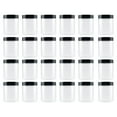 thumbnail image 1 of Kitchen Cups, Ongmies 24 Pc Pet Transparent Food Grade Wide Mouth Plastic Jar with Black Lid Storage for Food and Crafts Multi Functional Storage Container, Glass&Bottle, 1 of 7