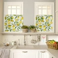 thumbnail image 1 of Kitchen Curtain 2 Panels Tiers Curtains 24 Inch Length, Lemon Curtains Rod Pocket Curtains Window Drapes Treatment Window Cafe Curtains Summer Garden Fruit Lemon Slice and Leaves, 1 of 5
