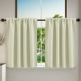 thumbnail image 1 of Kitchen Curtain Faux Linen Tier Farmhouse Cafe Curtains Country Half Window Curtains Rod Pocket Light Filtering for Rustic Bathroom Laundry Room, 1 of 5