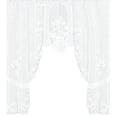 thumbnail image 1 of Kitchen Curtain Lace Swag Valance Curtains for Kitchen, White Embroidery Vintage Window Valances Hollow Knitted Voile Drapes for Living Room Bathroom Cafe Dining Room Small Windows, 47" Wx41”H, 1 of 2