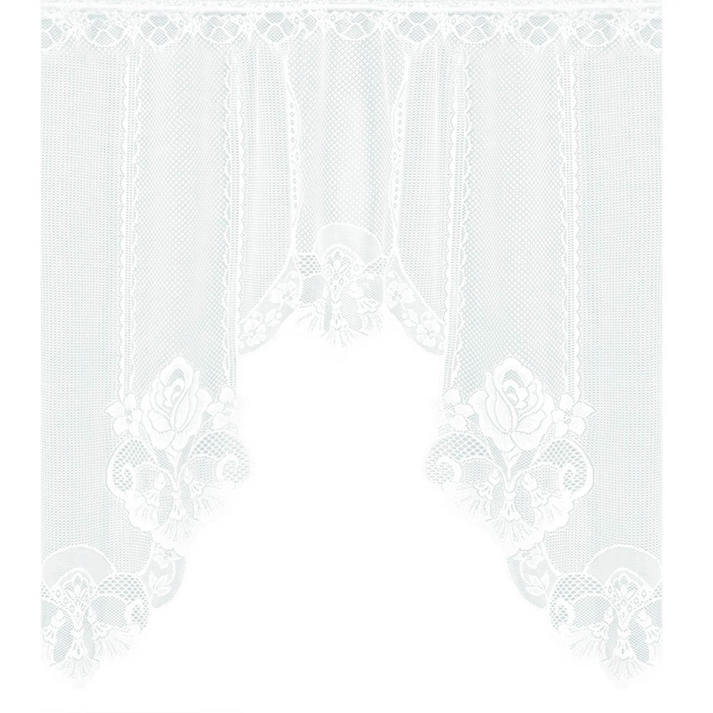 Kitchen Curtain Lace Swag Valance Curtains for Kitchen, White ...