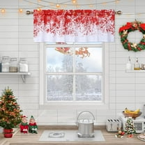 Kitchen Curtain Valance, Christmas Valance Curtains for Windows, Snowflake Pattern Decorations Curtain Valance for Bathroom Cafe Curtains, 52" W x 15" L, One Panel