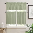 thumbnail image 1 of Kitchen Curtain Valance, Coffee Gnome Brown Short Rod Pocket Window Curtain Tiers for Bedroom, Bathroom, 2 Panel, 27.5" W x24 L, 1 of 5