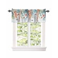 thumbnail image 1 of Kitchen Curtain Valances for Windows,Summer Watercolor Ocean Coral Rod Pocket Small Valance Marine Life Starfish Seaweed Short Window Treatment for Bedroom Bathroom Living Room,54"x18", 1 of 9