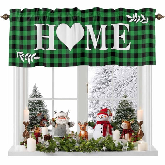 Kitchen Curtain Valances for Windows,Love Home Lattice Rod Pocket Small Valance