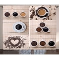 thumbnail image 1 of Ambesonne Coffee Curtains 2 Panel Set, Coffee Mugs Snacks Beans, 108" x 108", Black Brown Tan, 1 of 3