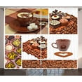thumbnail image 1 of Ambesonne Coffee Curtains 2 Panel Set, Sweets and Coffee Beans, 108" x 108", Multicolor, 1 of 3
