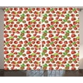 thumbnail image 1 of Ambesonne Fruit Curtains 2 Panel Set, Watercolored Fruits Art, 108" x 63", Lime Green Red, 1 of 3