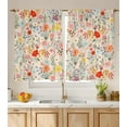 thumbnail image 1 of Kitchen Curtains (2 Pcs) Over Sink for Bathroom Window Cafe Basement Cortinas para Cocina Farmhouse Short Mini Curtain Flower Floral Summer Elegant Country Rustic Modern Cute - 26×36", 1 of 6