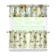 thumbnail image 1 of Kitchen Curtains 24 Inch Short - 3 Panel Set, Boho Sunflower Butterfly Floral Print, Rod Pocket Window Curtain for Rustic Farmhouse, Country Vintage Summer Decor, Easy Wash, 1 of 6