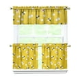 thumbnail image 1 of Kitchen Curtains 24 Inch Short - 3 Panel Set with Cute Bumble Bee and Honeycomb Print, Rod Pocket Window Curtain, 100% Polyester for Bee Lovers, Farmhouse, Kitchen, Living Room, Easy Wash, 1 of 6