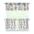 thumbnail image 1 of Kitchen Curtains 24 Inch Short - 3 Panel Set with Cute Cat Paw Pattern, Rod Pocket Window Curtain, 100% Polyester for Pet Lovers Farmhouse, Cafe, Kitchen, Bedroom, Easy Wash, 1 of 6