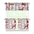 thumbnail image 1 of Kitchen Curtains 24 Inch Short - 3 Panel Set, Cute Horse Pony Print, Rod Pocket Window Curtain, 100% Polyester for Farmhouse, Retro Rural Kitchen, Easy Wash, 1 of 6