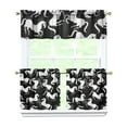 thumbnail image 1 of Kitchen Curtains 24 Inch Short - 3 Panel Set, Cute Horse Pony Print, Rod Pocket Window Curtain, 100% Polyester for Farmhouse, Retro Rural Kitchen, Easy Wash, 1 of 6