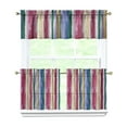 thumbnail image 1 of Kitchen Curtains 24 Inch Short - 3 Panel Set, Fashion Abstract Geometric Print, Rod Pocket Window Curtains 100% Polyester, Stylish Modern Valance for Farmhouse, Cafe, Living Room, Bedroom, Easy Wash, 1 of 4