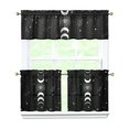 thumbnail image 1 of Kitchen Curtains 24 Inch Short - 3 Panel Set, Gothic Celestial Sun and Moon Print, Mystical Starry Night Astrology Aesthetic, Rod Pocket Window Curtain, Easy Wash, 1 of 6
