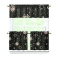 thumbnail image 1 of Kitchen Curtains 24 Inch Short - 3 Panel Set, Gothic Celestial Sun and Moon Print, Mystical Starry Night Astrology Aesthetic, Rod Pocket Window Curtain, Easy Wash, 1 of 6