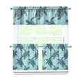 thumbnail image 1 of Kitchen Curtains 24 Inch Short - 3 Panel Set, Hawaiian Sea Turtle Ocean Design, Tropical Underwater Marine Life Print, Rod Pocket Window Curtain, Easy Wash, 1 of 6