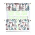 thumbnail image 1 of Kitchen Curtains 24 Inch Short - 3 Panel Set, Hawaiian Sea Turtle Ocean Design, Tropical Underwater Marine Life Print, Rod Pocket Window Curtain, Easy Wash, 1 of 6