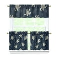 thumbnail image 1 of Kitchen Curtains 24 Inch Short - 3 Panel Set, Hawaiian Sea Turtle Ocean Design, Tropical Underwater Marine Life Print, Rod Pocket Window Curtain, Easy Wash, 1 of 6