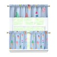 thumbnail image 1 of Kitchen Curtains 24 Inch Short - 3 Panel Set, Ice Cream Dessert Pattern, Rod Pocket Window Curtain, 100% Polyester for Farmhouse, Cafe, Kitchen, Living Room, Bedroom, Easy Wash, 1 of 3