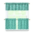 thumbnail image 1 of Kitchen Curtains 24 Inch Short - 3 Panel Set, Mermaid Ocean Underwater Coral Design, Rod Pocket Window Curtain, 100% Polyester, Easy Wash for Farmhouse, Nautical Kitchen, Bathroom, 1 of 6