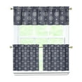 thumbnail image 1 of Kitchen Curtains 24 Inch Short - 3 Panel Set, Nautical Anchor Lighthouse Coastal Design, Rod Pocket Window Curtain for Beach House, Marine Ocean Wave Pattern, Easy Wash, 1 of 6