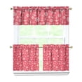 thumbnail image 1 of Kitchen Curtains 24 Inch Short - 3 Panel Set, Nautical Anchor Lighthouse Coastal Design, Rod Pocket Window Curtain for Beach House, Marine Ocean Wave Pattern, Easy Wash, 1 of 6