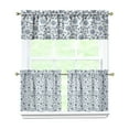 thumbnail image 1 of Kitchen Curtains 24 Inch Short - 3 Panel Set, Nautical Anchor Lighthouse Coastal Design, Rod Pocket Window Curtain for Beach House, Marine Ocean Wave Pattern, Easy Wash, 1 of 4